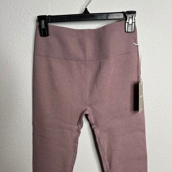 New Everlane Seamless Mauve Leggings High Waist Stretch Pull On Ankle Sz XL/XXL - Picture 2 of 4